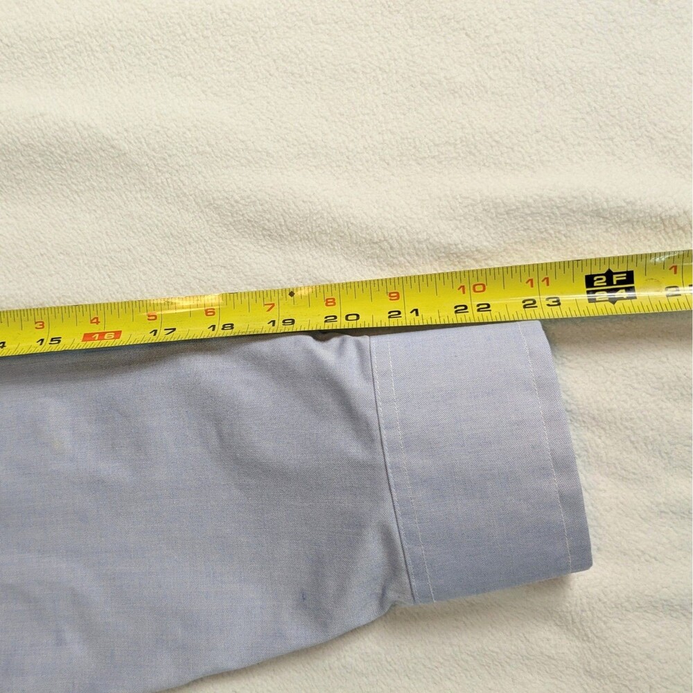 Meeting Street Men's Dress Shirt 16.5 32/33 Blue Wrinkle Resistant Long Sleeve - Picture 9 of 9